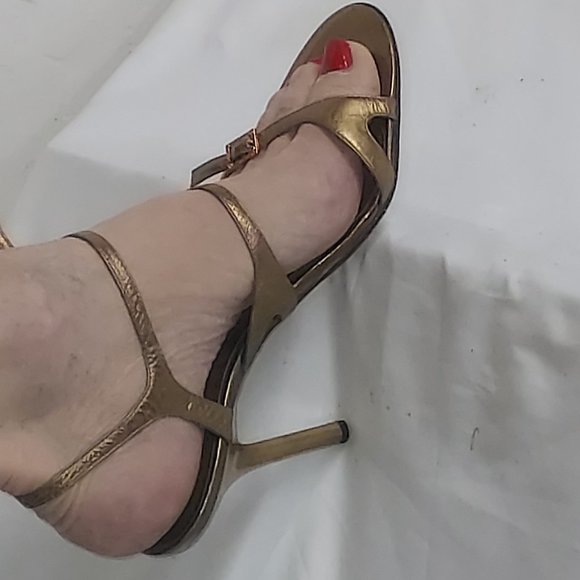 J-Lo Strappy Sandals Bronze color Size 10 - Picture 7 of 8
